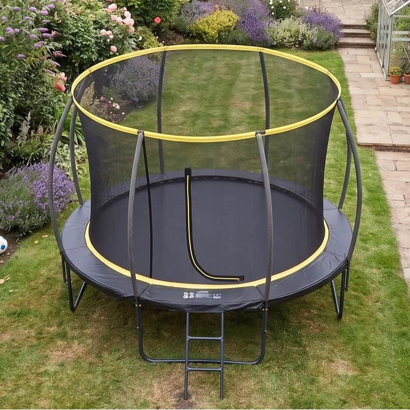 Big Foot Orbit 12ft Powder Coated Trampoline with Safety Enclosure Free Ladder Cover & Anchor Kit