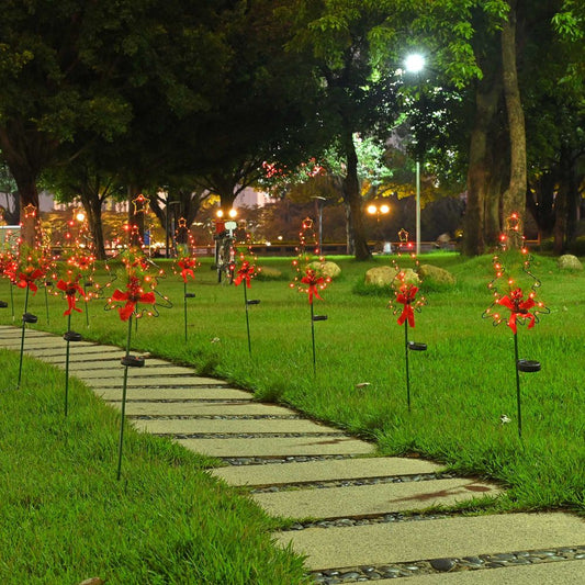 Christmas Pathway Lights Outdoor Decorations, Solar Christmas Tree Garden Decorative Stake Lights Waterproof Walkway Lights for gardens,   backyards, 