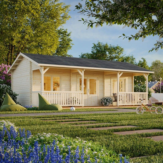 Palmako Sandra 7.5m x 4.8m Log Cabin Summerhouse (44mm)