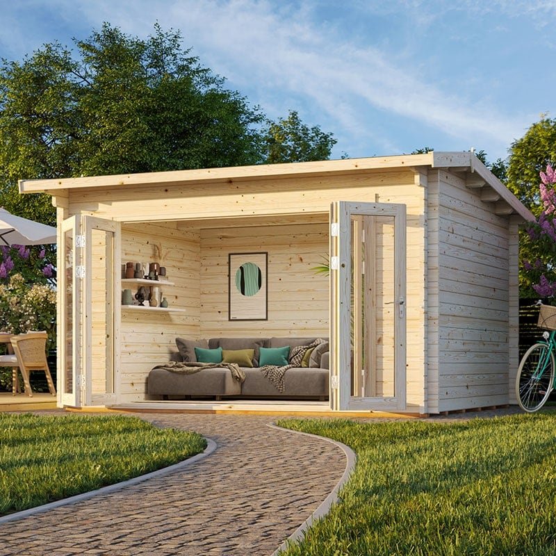 Palmako Ines 3.9m x 3m Log Cabin Garden Office (44mm)