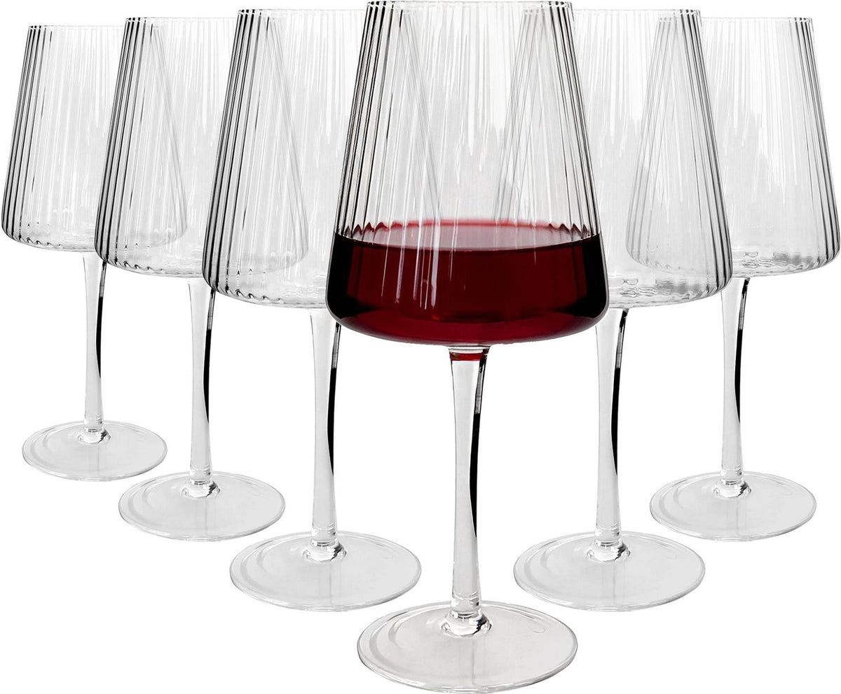630ml Chelsea Optic Crystal Red Wine Glasses - Pack of 6