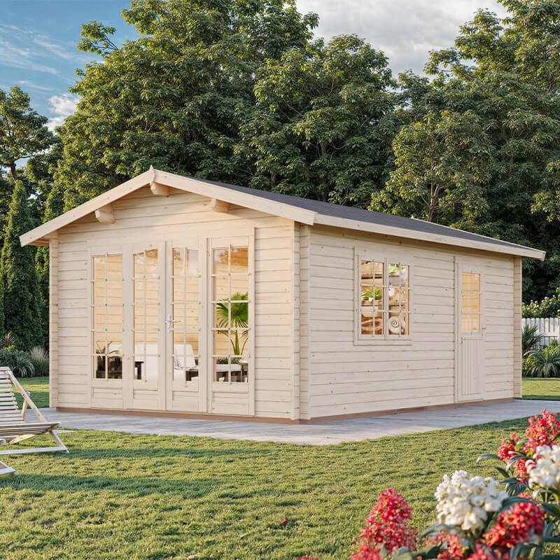 Palmako Irene 3.8m x 5.7m Log Cabin Garden Building (44mm)