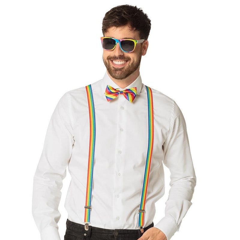 Boland Rainbow Accessories set - Glasses, Braces and Bow Tie