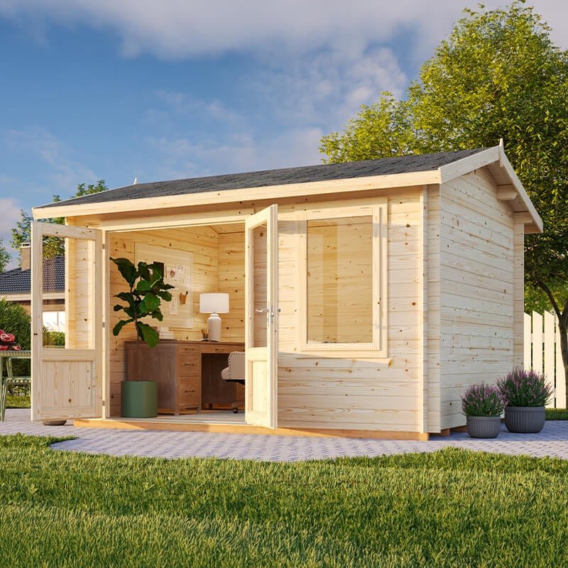 Palmako Iris 3.9m x 3m Log Cabin Summerhouse (28mm)