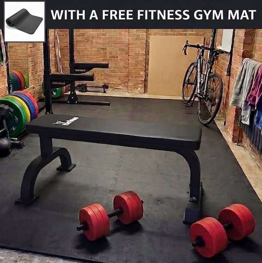IronMan Flat Weight Training Bench & 32kg Dumbbell Set