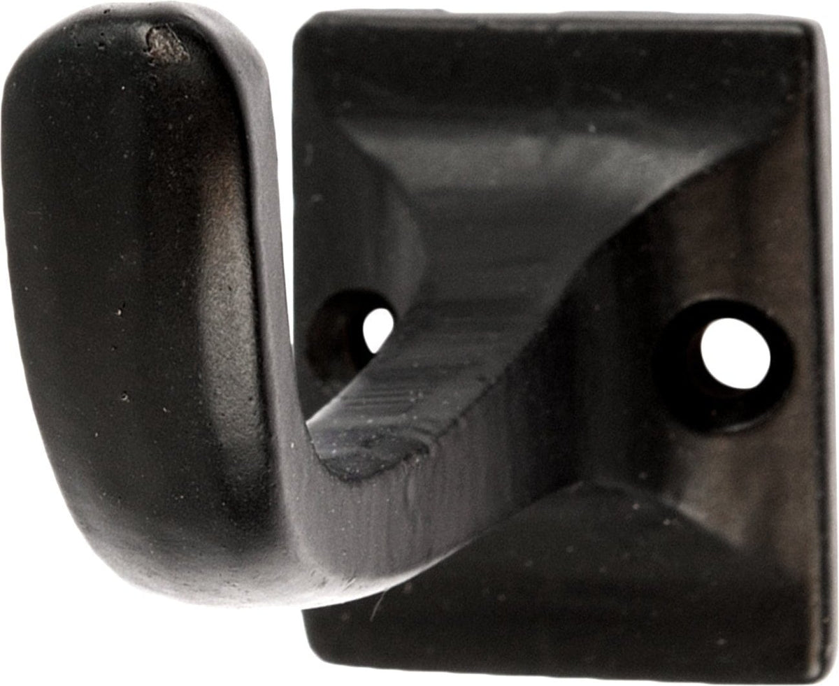 30mm x 45mm Black Square Back Curved Hook