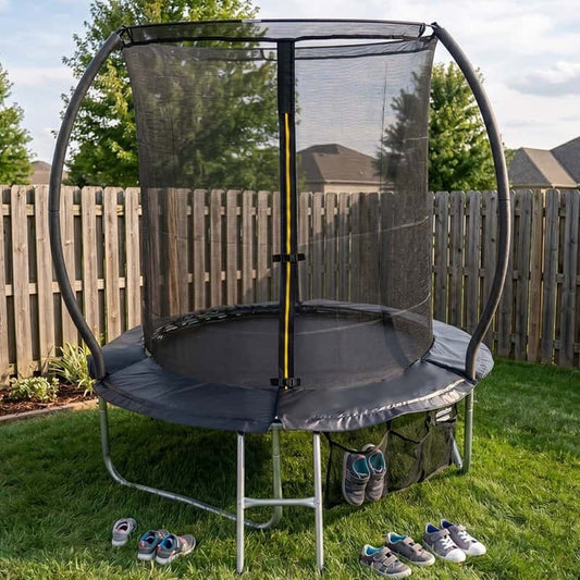Big Foot 6ft Trampoline & Safety Enclosure Free Shoe Tidy & Ladder – Black