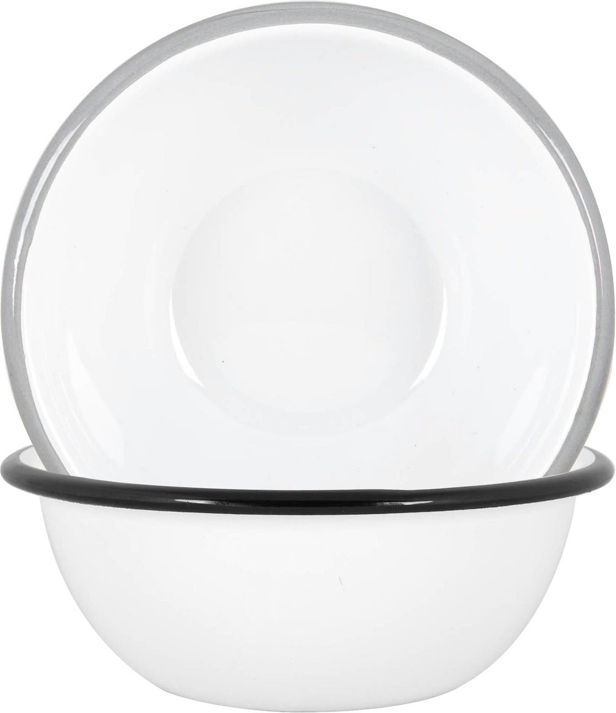 16cm White Enamel Bowls - Pack of Four