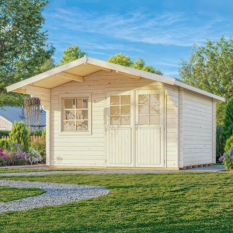 Palmako Sally 3.9m x 3.9m Log Cabin Garden Room (44mm)
