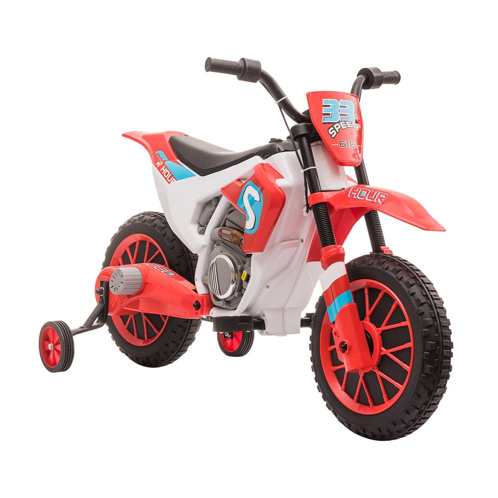 Premium Electric Ride-On Motorbike for Kids | Training Wheels | Ages 3-5 | Red