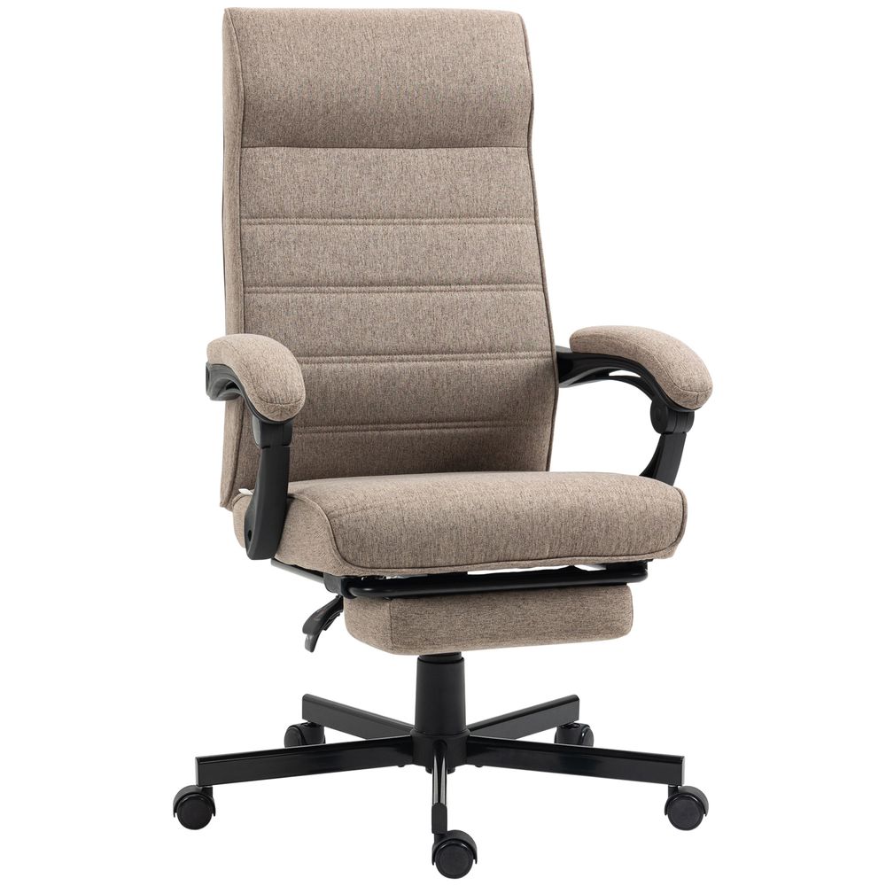 Vinsetto High-Back Home Office Chair with Adjustable Height and Footrest, Brown - Default Title