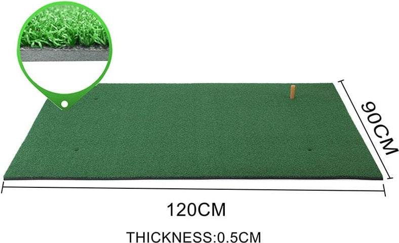 Hillman PGM Golf Artificial Turf 1.2m Practice Mat with Rubber Tee
