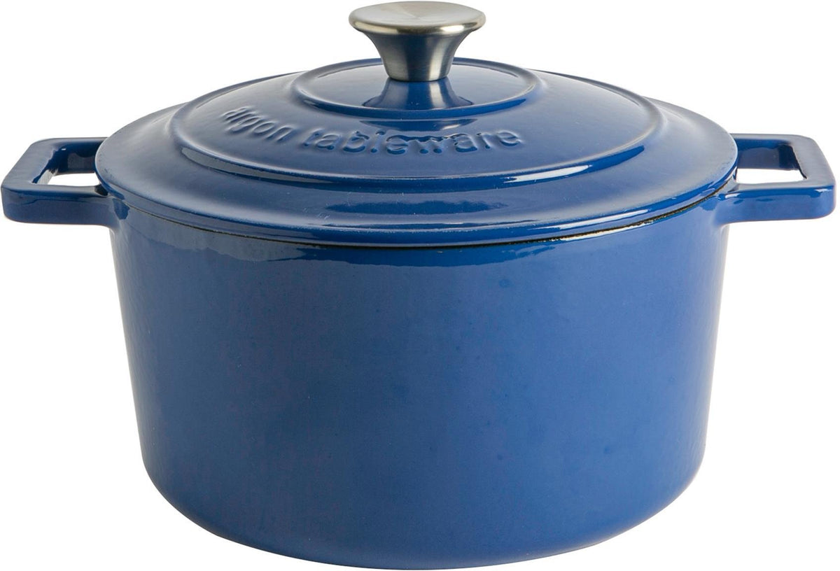 4.5L Dark Blue Cast Iron Casserole Dish
