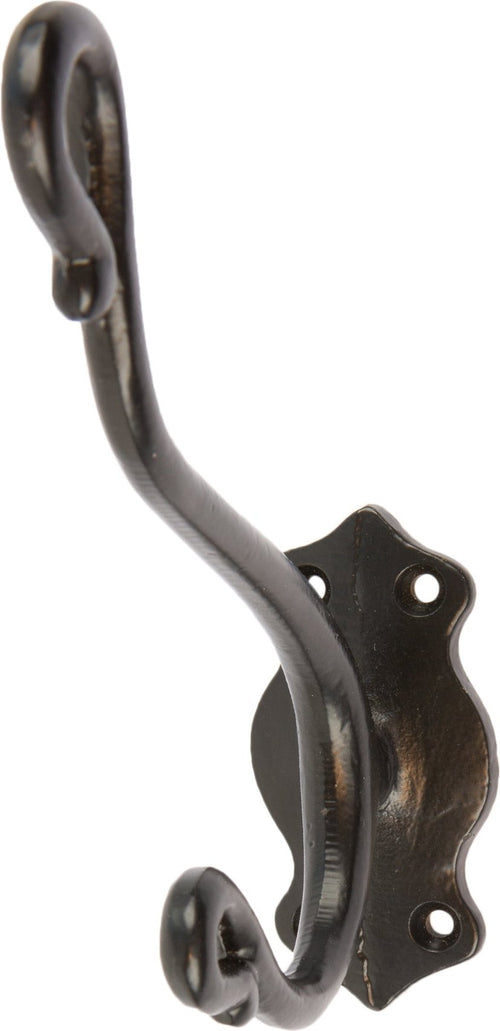 40mm x 140mm Black Curly Hat & Coat Hook