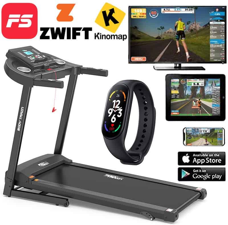 BodyTrain S600 Motorised Folding Bluetooth Treadmill