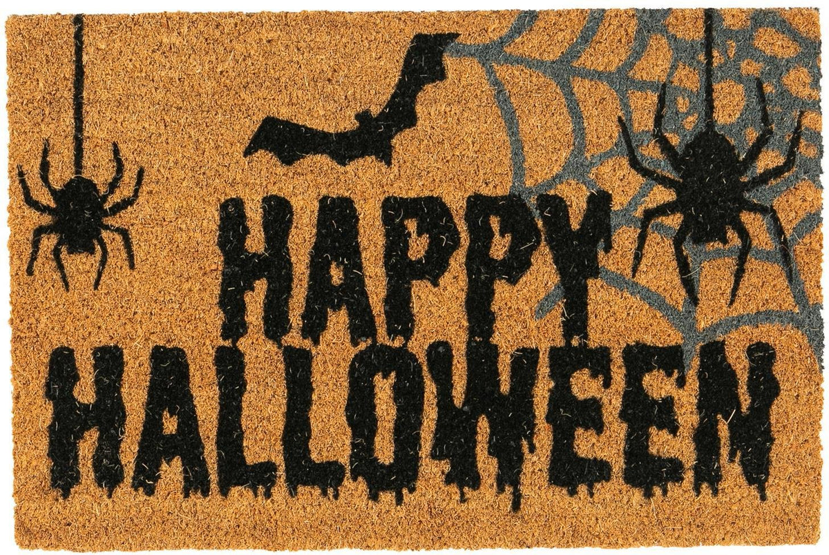 60cm x 40cm Spider Happy Halloween Coir Door Mat