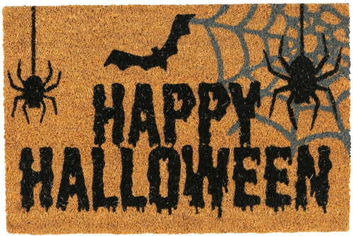 60cm x 40cm Spider Happy Halloween Coir Door Mat