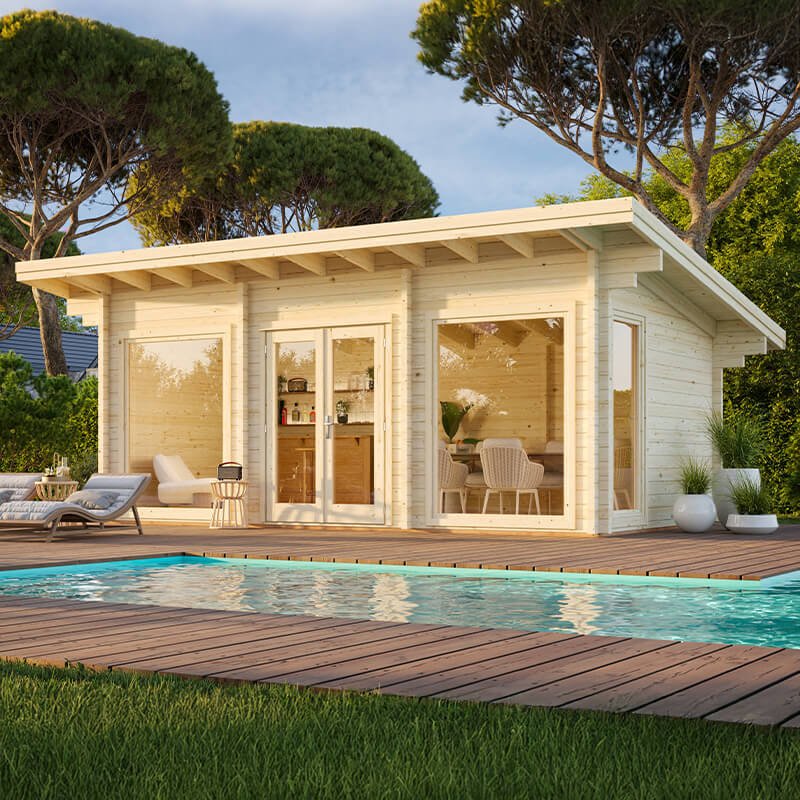 Palmako Heidi 6.2m x 3.4m Log Cabin Garden Building (70mm)