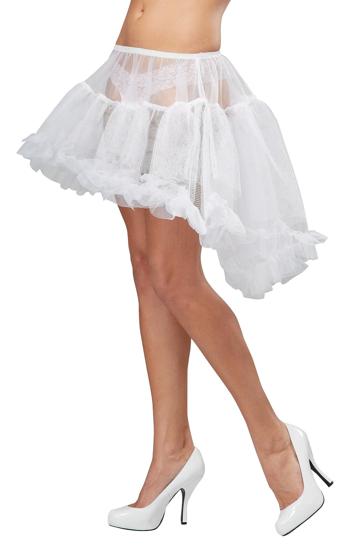 Women's Hi - Lo Angel White Costume Tutu Pettiskirt - S/M