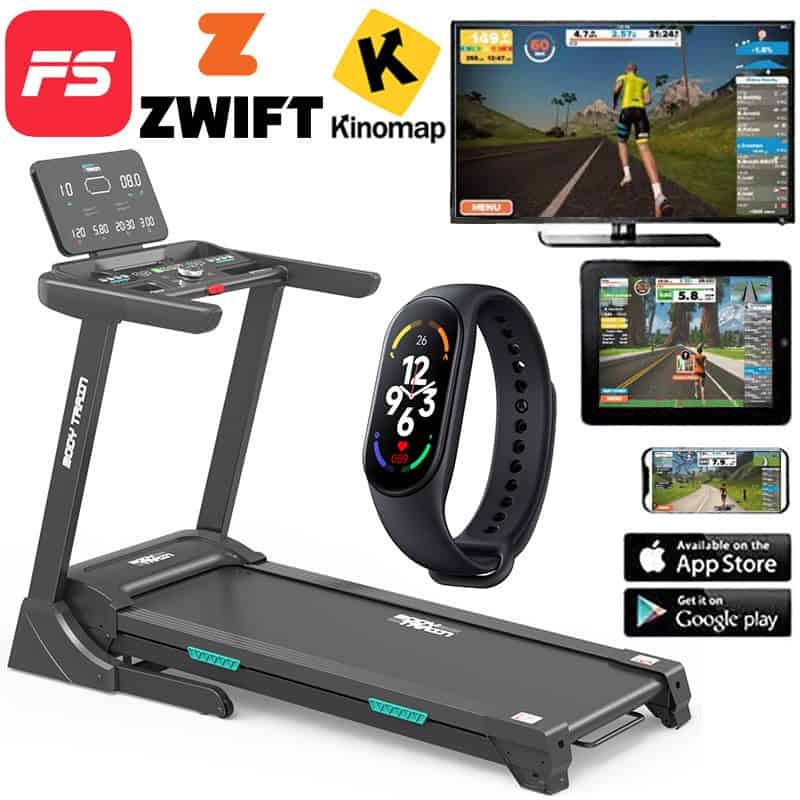 BodyTrain 7008 Motorised Folding Bluetooth Treadmill