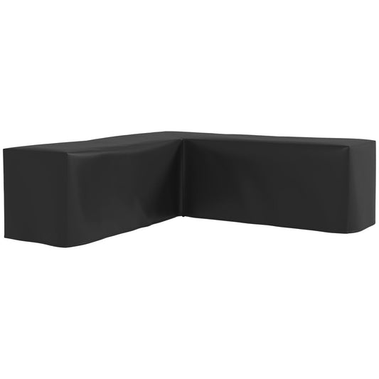 Outsunny L-Shaped Rattan Corner Sofa Cover- Waterproof, 250x250x79cm - Black