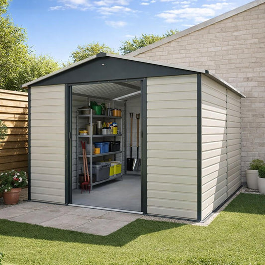 10' x 12' Yardmaster Shiplap Apex Metal Shed Anthracite Finish (3.03m x 3.76m)