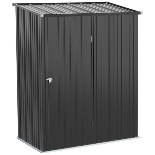 Outdoor Storage Shed Steel Garden Shed w/ Lockable Door for Backyard Patio Lawn