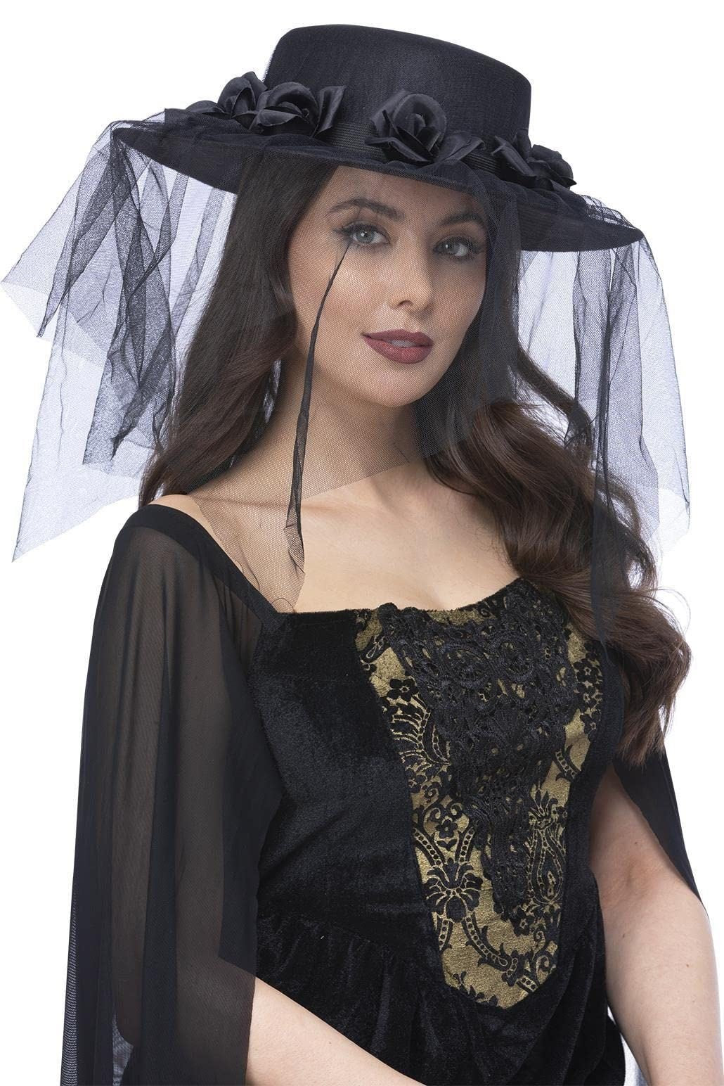 Gothic Black Widow Funeral Hat