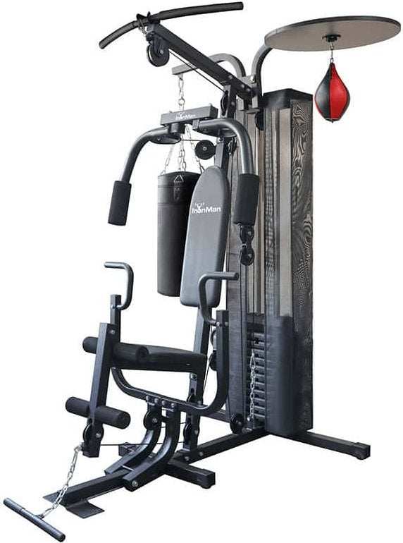 IronMan 3 Station Boxing Deluxe Home Multi Gym with 55kg Weight Stack