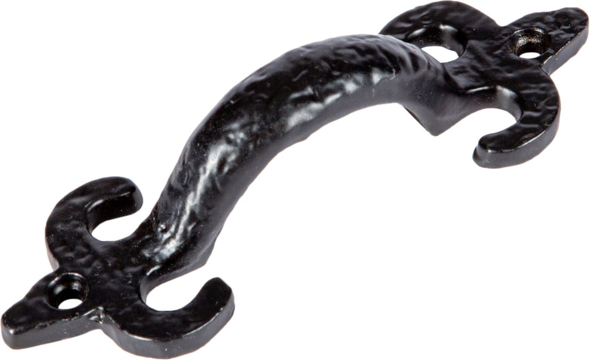 105mm Black Antique Fleur De Lis Door Handle