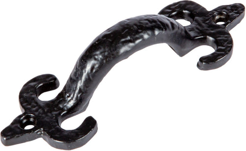 105mm Black Antique Fleur De Lis Door Handle