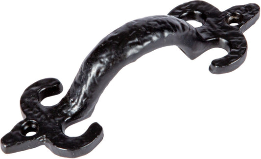 105mm Black Antique Fleur De Lis Door Handle