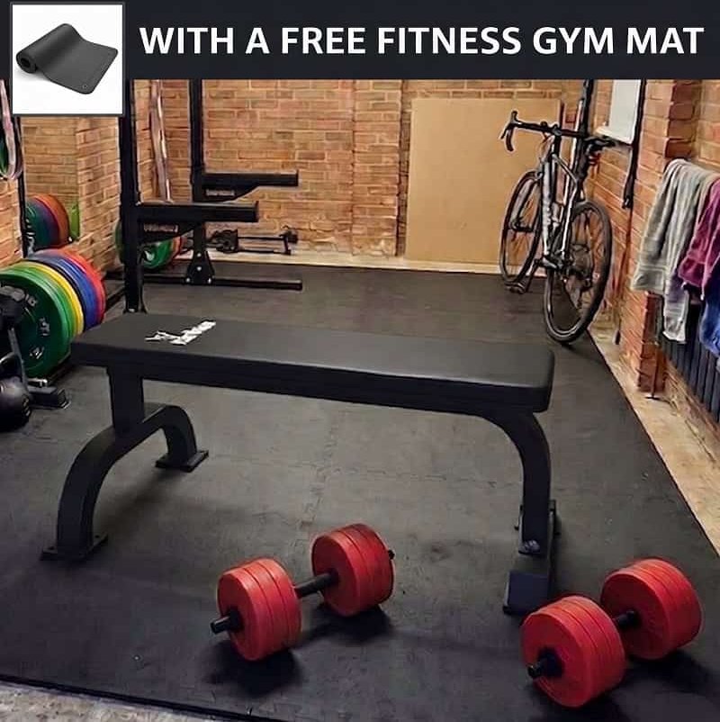 IronMan Flat Weight Training Bench & 32kg Dumbbell Set