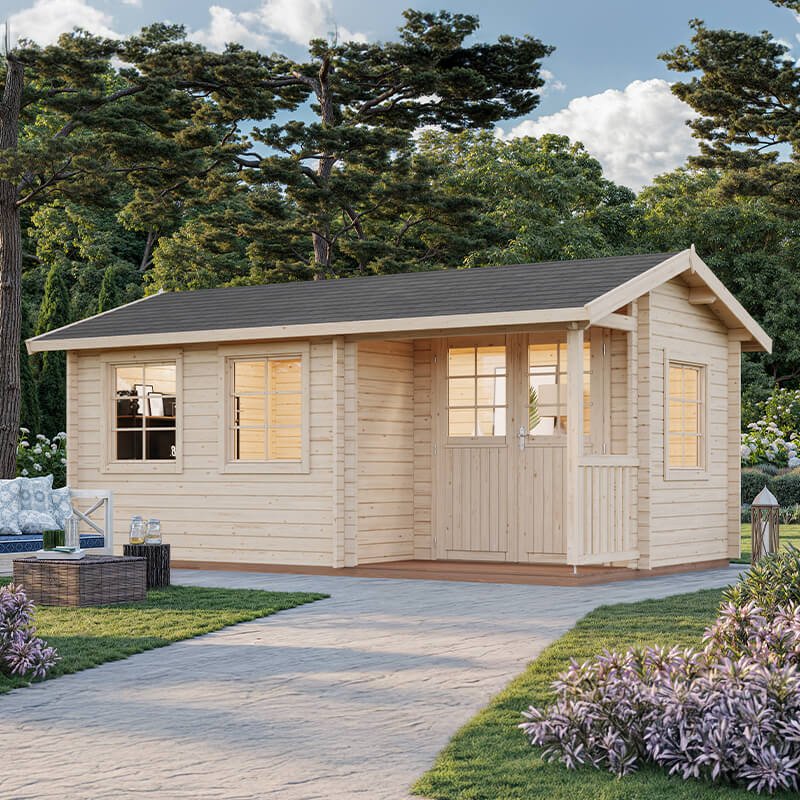 Palmako Susanna 5.3m x 3.2m Log Cabin Garden Building (44mm)