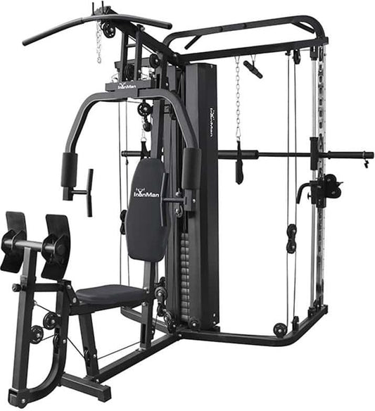 IronMan Deluxe Home Multi Gym with Smith Machine and Cables - 65kg Weight Stack