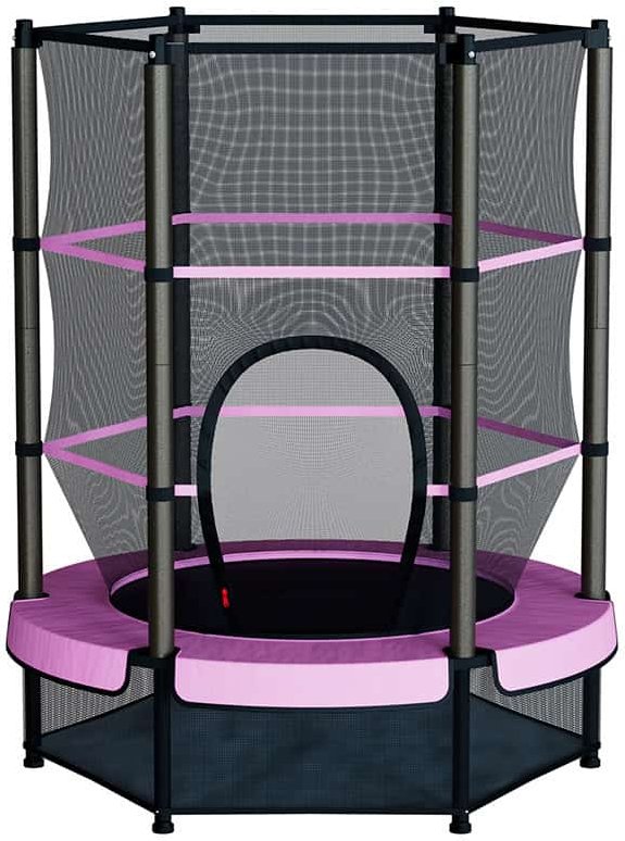 Big Foot 55" Kids Trampoline with Safety Net Pink – Indoor & Outdoor Use Mini Trampoline for Children