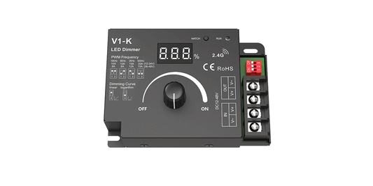 V1-K 1-Kanal LED Dimmer – 12–48 V DC, bis 20 A, Konstantspannung für leistungsstarke LED-Streifen