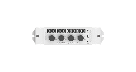 V1-KF 4-Kanal LED-Dimmer – 12–48 V DC, je 4 A, manuelle Drehregler für Einzelkanalsteuerung