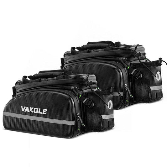 Vakole Waterproof Bicycle Rear Rack Storage Bag - 2 Piece Bundle