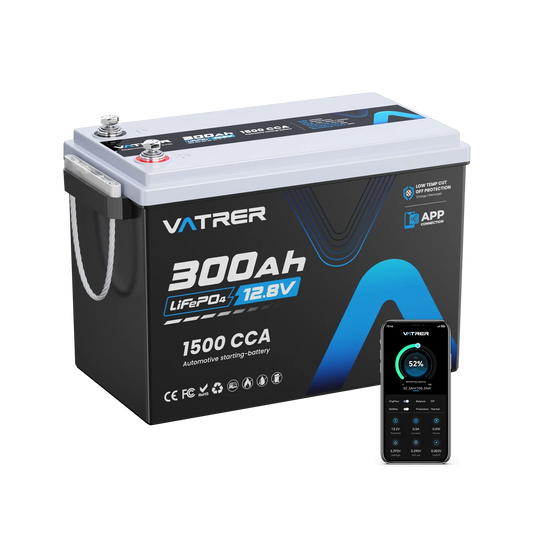 Vatrer 12V 300Ah Bluetooth LiFePO4 Lithium Battery EU - 1 PACK