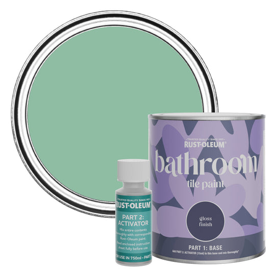 Rust-Oleum Green Gloss Bathroom Tile Paint - Wanderlust 750ml
