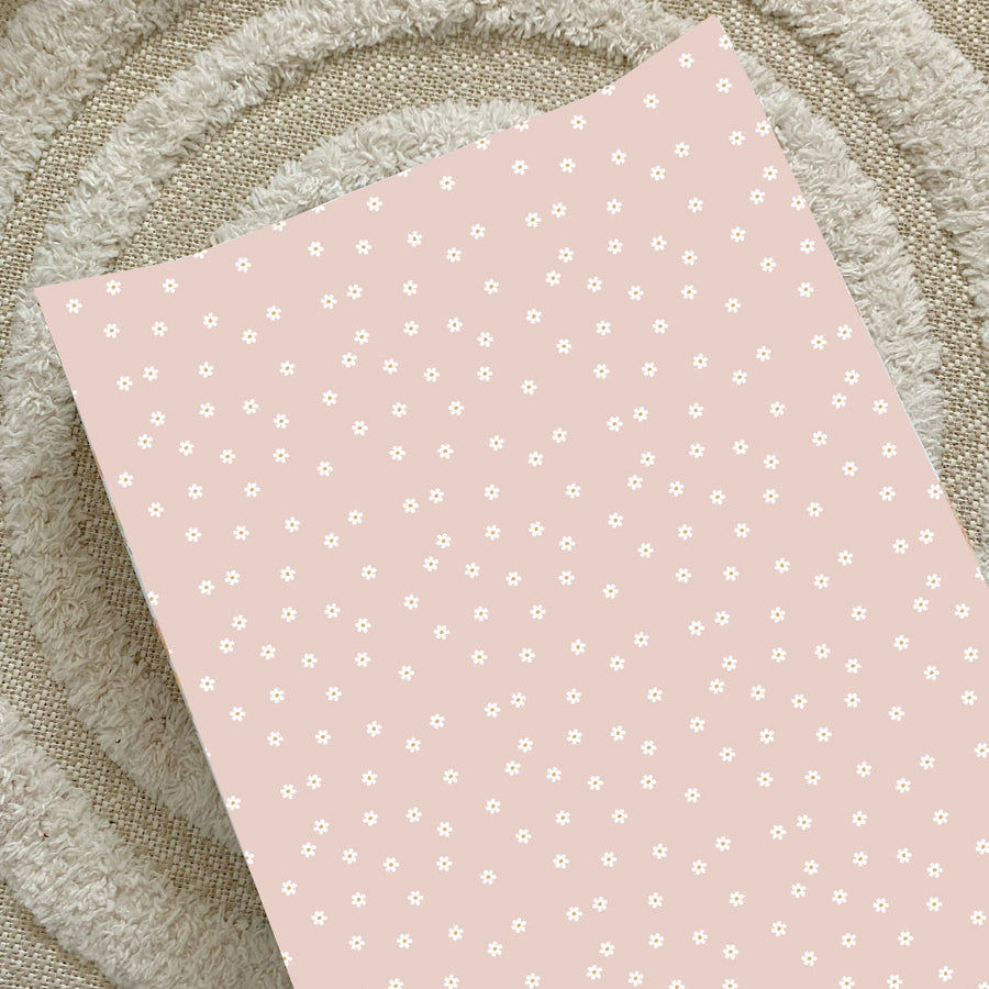 Anti-Roll Wedge Changing Mat - Pink Daisy Print