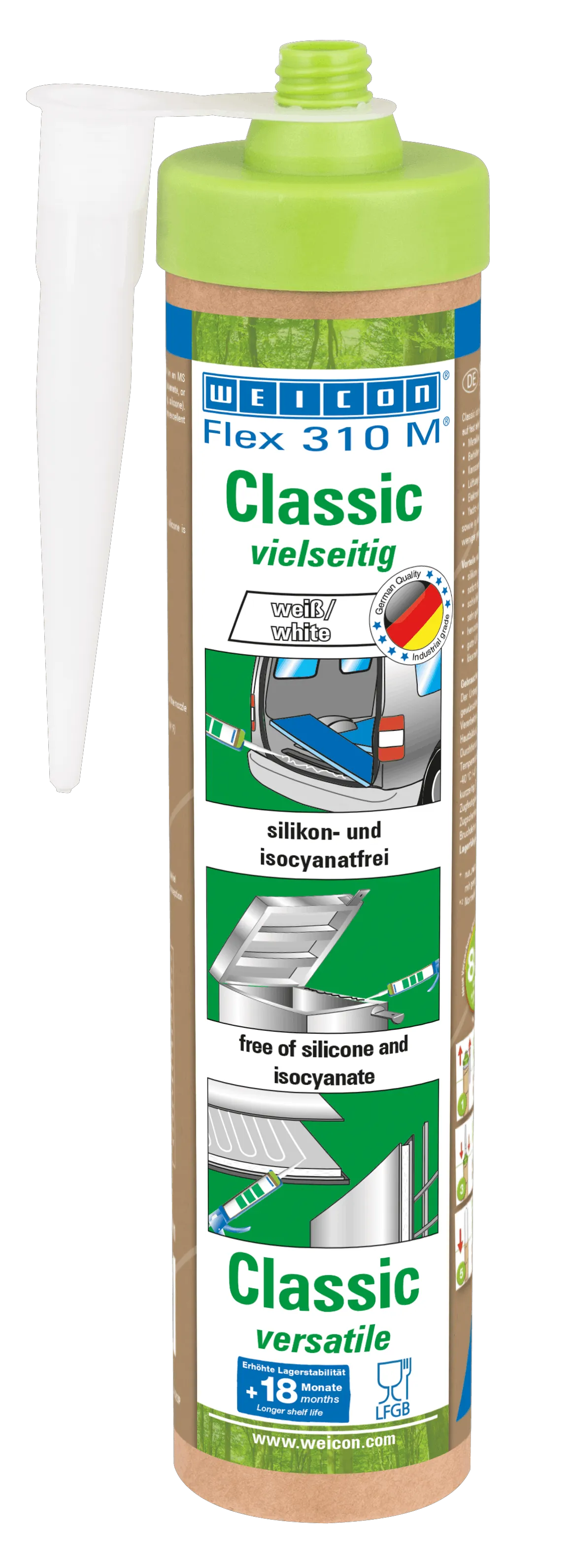 WEICON Flex 310 M Classic Montagekleber 280 ml, MS-Polymer, elastisch, silikonfrei, weiß