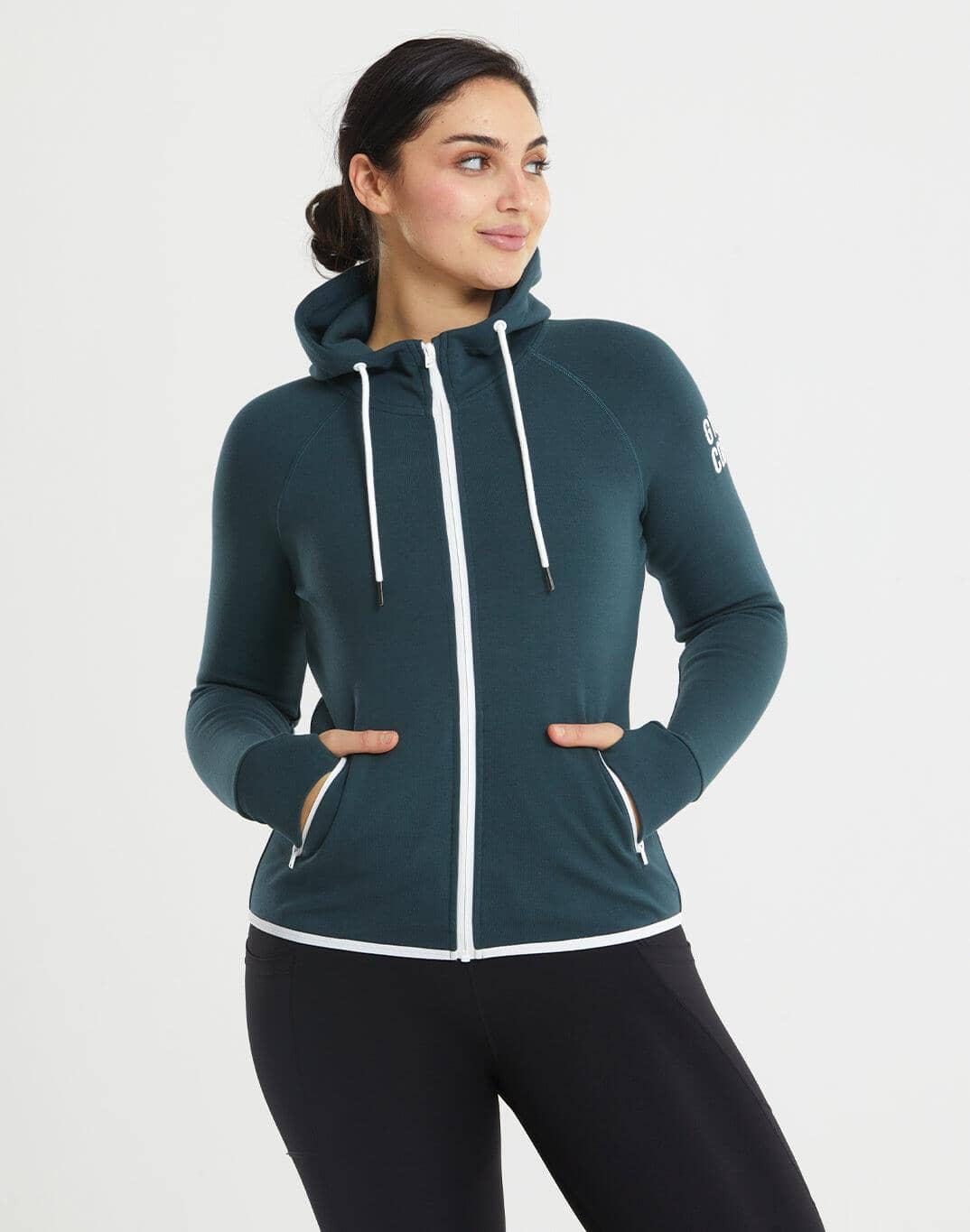 Chill Zip Hoodie in Cactus Green/White - XS/8 / Cactus Green