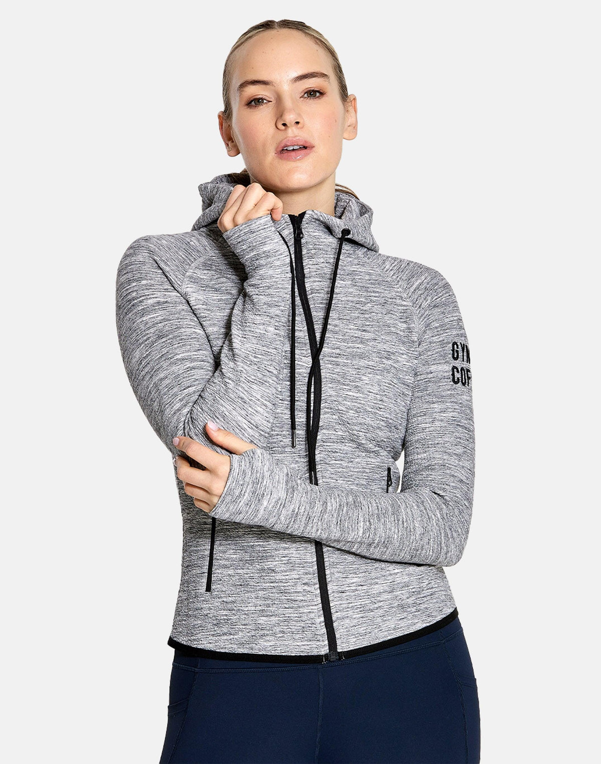 Womens Grey Fleck Hoodie - XS/8 / Grey