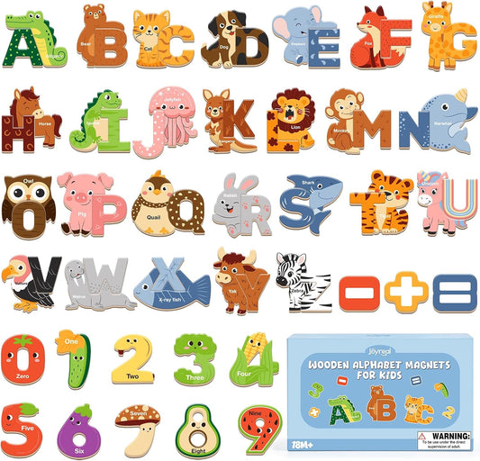 ALL-IN-ONE Fridge Magnets for Toddler, 65PCS Fridge Magnetic Alphabet Learning Toys