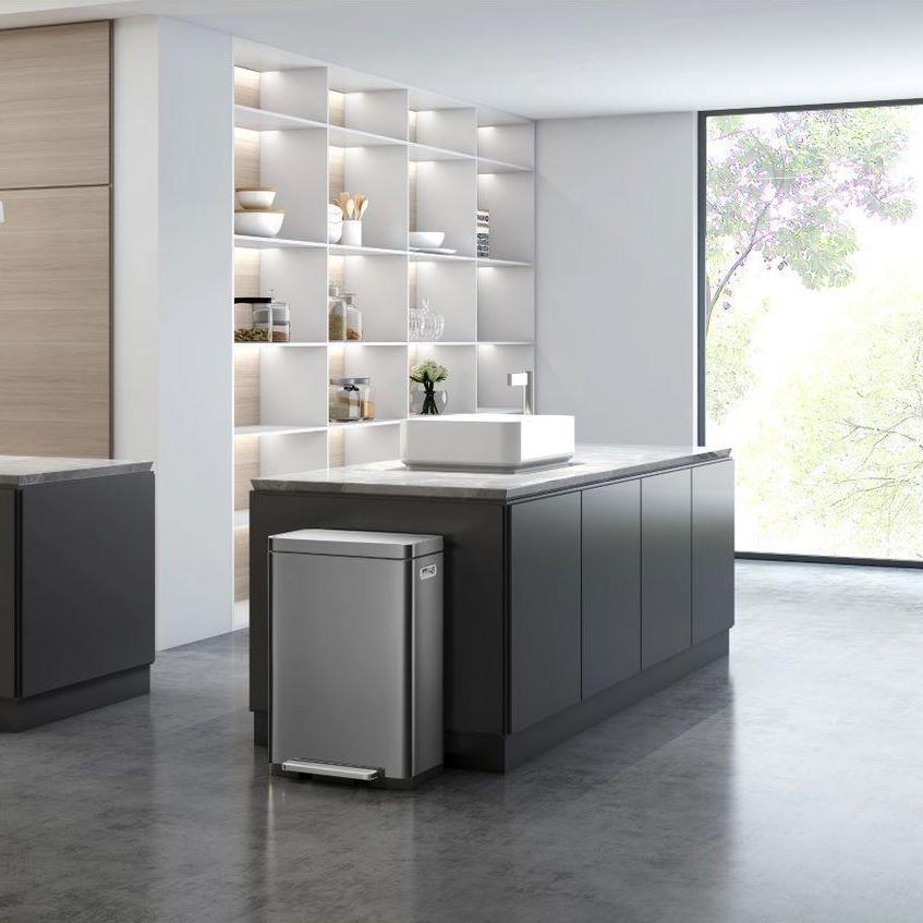 EKO X Cube Kitchen Bin, 45L Grey