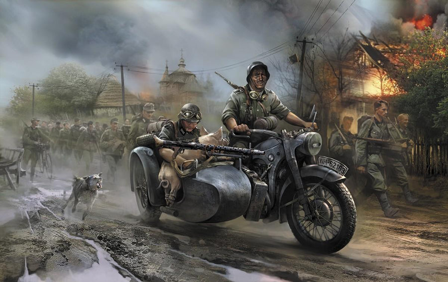 Germ.WWII Sidecar R12+crew